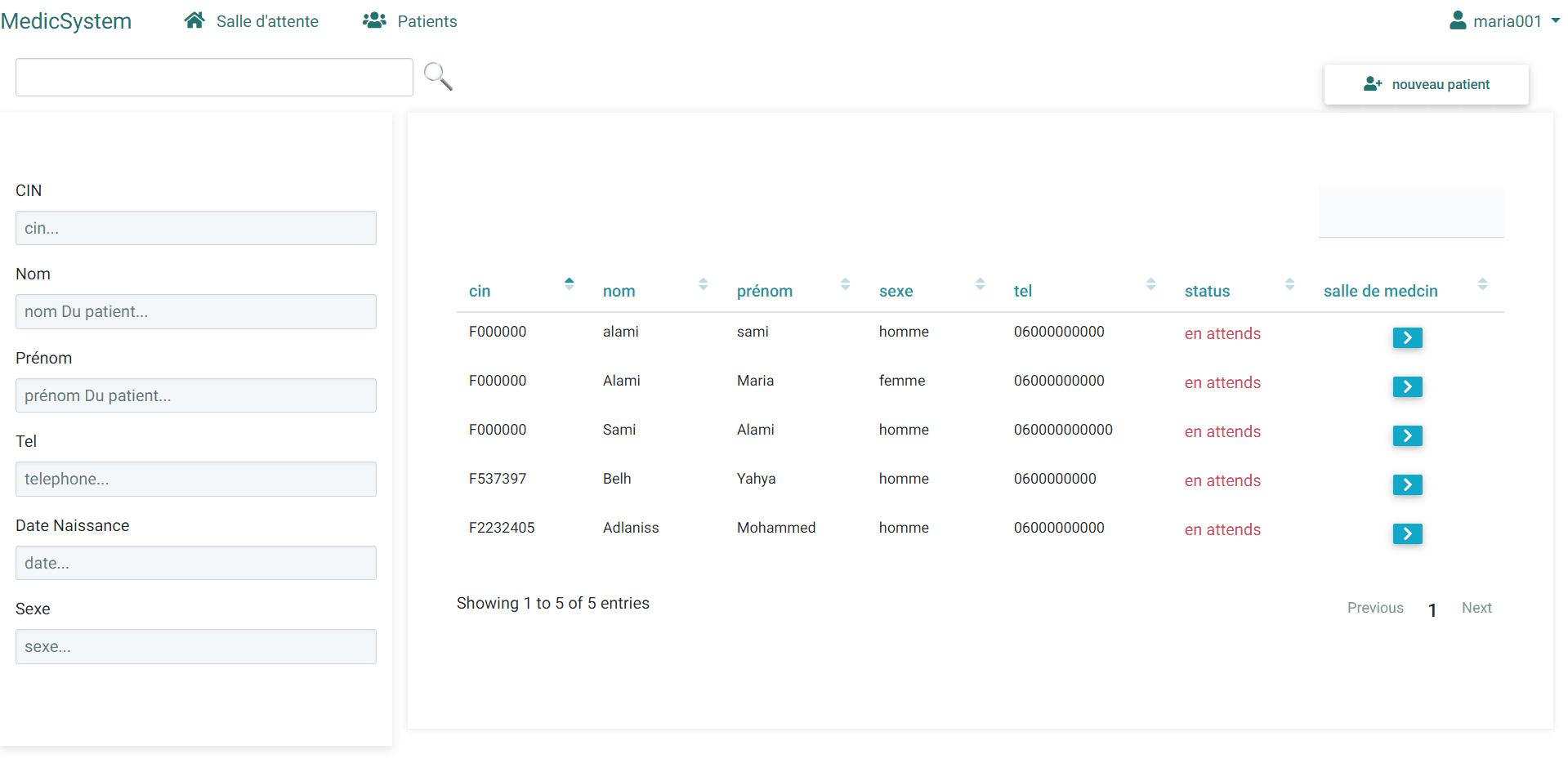 Medical Web Application screenshot 1